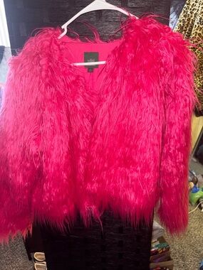 Vivid Fuchsia Faux Fur Jacket - Stylish Statement Coat